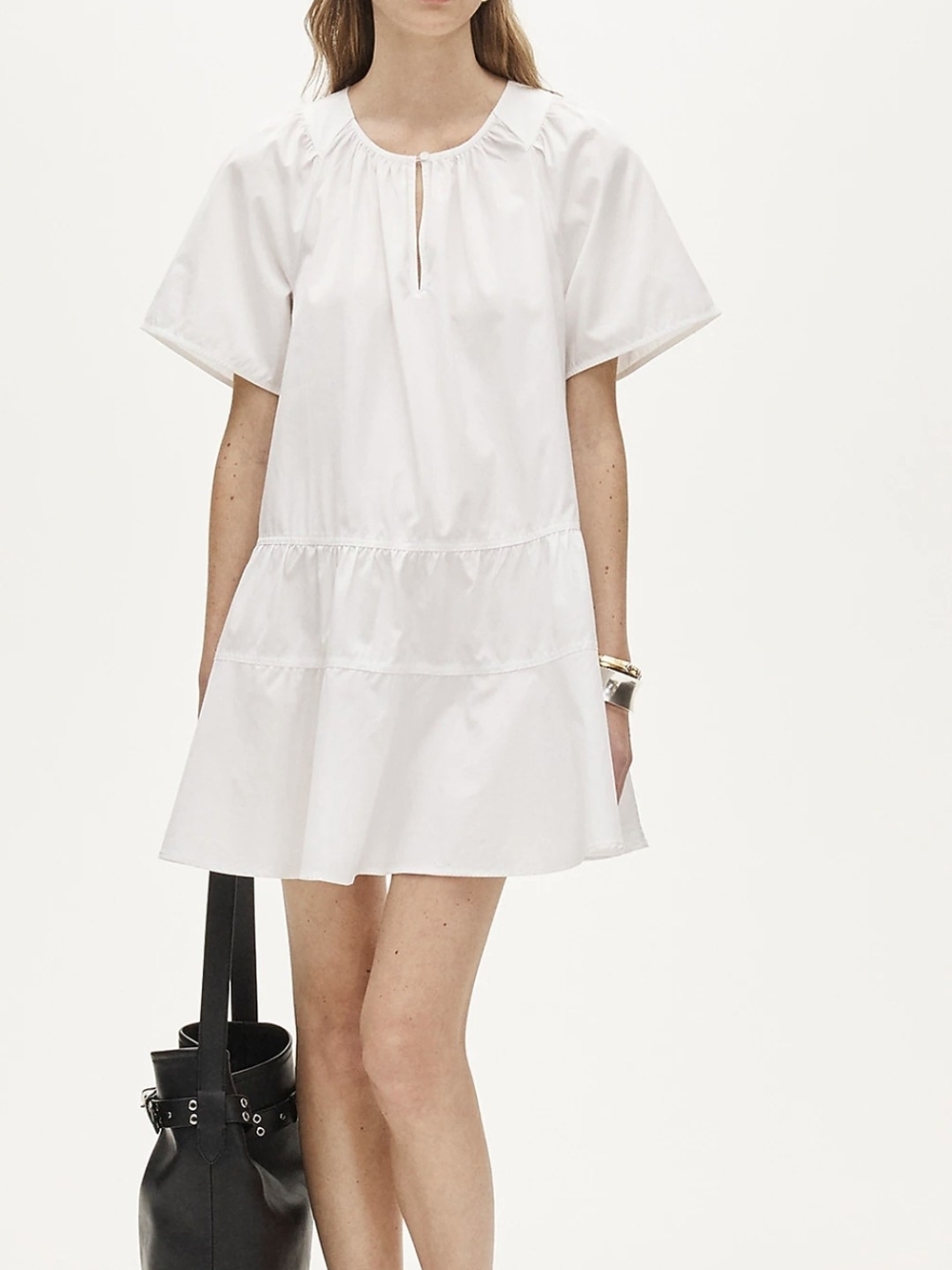 J. Crew Tiered popover dress in cotton poplin